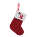 Chaussettes de Noël avec lettres Chaussettes tricotées rouges avec initiale Décorations suspendues de Noël Chaussettes pour cadeaux Chaussettes suspendues de Noël 20 x 10 cm 18