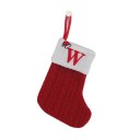 Chaussettes de Noël avec lettres Chaussettes tricotées rouges avec initiale Décorations suspendues de Noël Chaussettes pour cadeaux Chaussettes suspendues de Noël 20 x 10 cm 23
