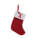 Chaussettes de Noël avec lettres Chaussettes tricotées rouges avec initiale Décorations suspendues de Noël Chaussettes pour cadeaux Chaussettes suspendues de Noël 20 x 10 cm 24