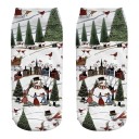 Chaussettes de Noël pour femmes avec impression 3D de bonhomme de neige 3
