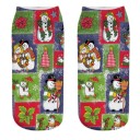 Chaussettes de Noël pour femmes avec impression 3D de bonhomme de neige 5