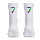 Chaussettes de sport compressives blanches professionnelles unisexes EU 39-46 réfléchissantes en nylon respirantes hautes jusqu'aux genoux 8