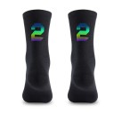 Chaussettes de sport noires professionnelles unisexes EU 39-46 réfléchissantes pour le cyclisme en extérieur en nylon respirant hautes jusqu'aux 3