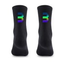 Chaussettes de sport noires professionnelles unisexes EU 39-46 réfléchissantes pour le cyclisme en extérieur en nylon respirant hautes jusqu'aux 4
