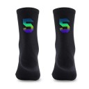 Chaussettes de sport noires professionnelles unisexes EU 39-46 réfléchissantes pour le cyclisme en extérieur en nylon respirant hautes jusqu'aux 6