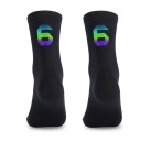 Chaussettes de sport noires professionnelles unisexes EU 39-46 réfléchissantes pour le cyclisme en extérieur en nylon respirant hautes jusqu'aux 7
