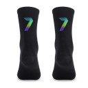 Chaussettes de sport noires professionnelles unisexes EU 39-46 réfléchissantes pour le cyclisme en extérieur en nylon respirant hautes jusqu'aux 8