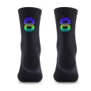 Chaussettes de sport noires professionnelles unisexes EU 39-46 réfléchissantes pour le cyclisme en extérieur en nylon respirant hautes jusqu'aux 9