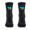 Chaussettes de sport noires professionnelles unisexes EU 39-46 réfléchissantes pour le cyclisme en extérieur en nylon respirant hautes jusqu'aux 10