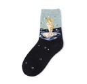 Chaussettes en coton pour femmes avec broderies 11