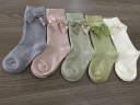 Chaussettes en coton pour filles avec nœud - 5 paires 2