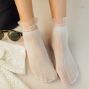 Chaussettes en nylon pour femmes avec volants 5