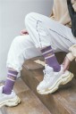 Chaussettes hautes pour femmes à rayures 1