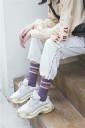 Chaussettes hautes pour femmes à rayures 6