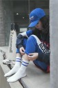 Chaussettes hautes pour femmes à rayures 9