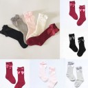 Chaussettes hautes pour filles avec nœud J891 4
