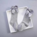 Chaussettes longues pour filles avec un nœud 15