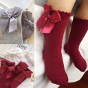 Chaussettes longues pour filles avec un nœud 8