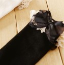 Chaussettes montantes pour filles avec volants et nœud 5