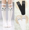 Chaussettes montantes pour filles - Chaton A1504 1