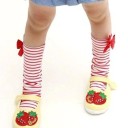Chaussettes montantes rayées pour filles avec nœuds 6