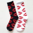 Chaussettes pour femmes avec imprimé de lèvres 1