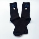 Chaussettes pour femmes avec rose et perle 4