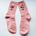 Chaussettes pour femmes avec rose et perle 5