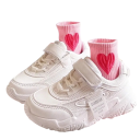 Chaussettes pour filles 5 paires Chaussettes colorées avec motif de cœurs Polyester élasthanne Chaussettes élastiques et confortables 2