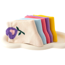 Chaussettes pour filles 5 paires Chaussettes colorées avec motif floral Polyester élasthanne Chaussettes élastiques et confortables 2