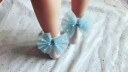 Chaussettes pour filles avec un grand nœud et des perles 3