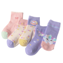 Chaussettes pour filles enfants 5 paires Chaussettes colorées avec motifs de licornes Polyester élasthanne Chaussettes élastiques 3