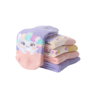 Chaussettes pour filles enfants 5 paires Chaussettes colorées avec motifs de licornes Polyester élasthanne Chaussettes élastiques 5