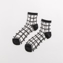 Chaussettes transparentes à carreaux pour femmes A1052 9