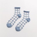Chaussettes transparentes à carreaux pour femmes A1052 2