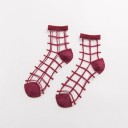 Chaussettes transparentes à carreaux pour femmes A1052 4