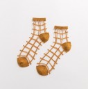 Chaussettes transparentes à carreaux pour femmes A1052 5