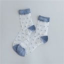 Chaussettes transparentes pour femmes à pois 13