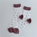 Chaussettes transparentes pour femmes à pois 17