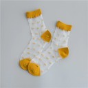Chaussettes transparentes pour femmes à pois 16
