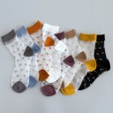 Chaussettes transparentes pour femmes à pois 1