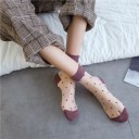 Chaussettes transparentes pour femmes à pois 3