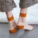 Chaussettes transparentes pour femmes à pois 5