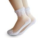 Chaussettes transparentes pour femmes avec dentelle - 5 paires 4