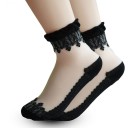 Chaussettes transparentes pour femmes avec dentelle - 5 paires 3