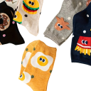 Chaussettes unisexes pour enfants 5 paires Chaussettes colorées avec motifs alimentaires Polyester élasthanne Chaussettes élastiques 5