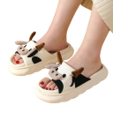 Chaussons d'intérieur doux pour femmes en forme de vache Chaussons 3D mignons avec motif animal Chaussons chauds pour l'hiver Chaussures animalières pour femmes 2