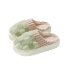 Chaussons dames en flanelle à carreaux avec semelle douce Chaussons d'intérieur antidérapants en peluche Chaussons d'hiver confortables Chaussures douces et chaudes 2