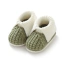 Chaussons tricotés pour enfants avec revers en maille Modèle tricoté en relief et semelle souple Tissu Modèle à enfiler 6