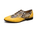 Chaussures à lacets pour hommes - cuir de serpent jaune 2